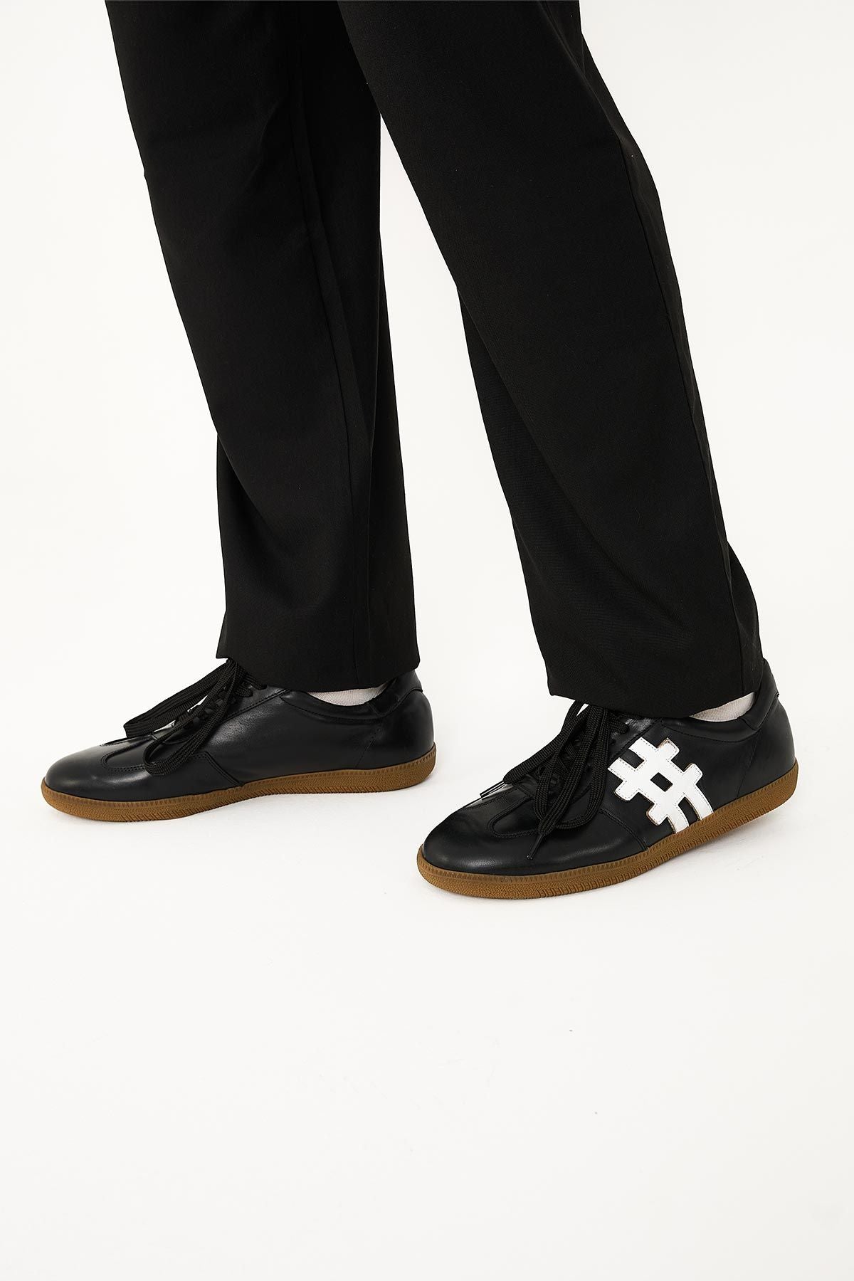 Erkek Deri Sneakers DG5003 Siyah