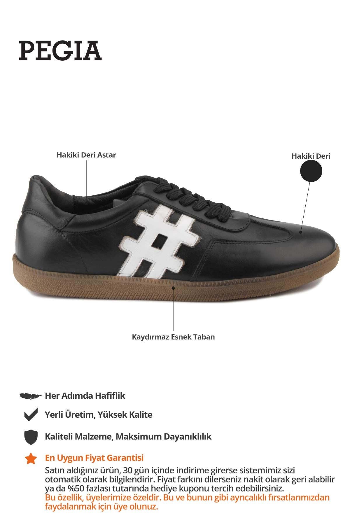 Erkek Deri Sneakers DG5003 Siyah