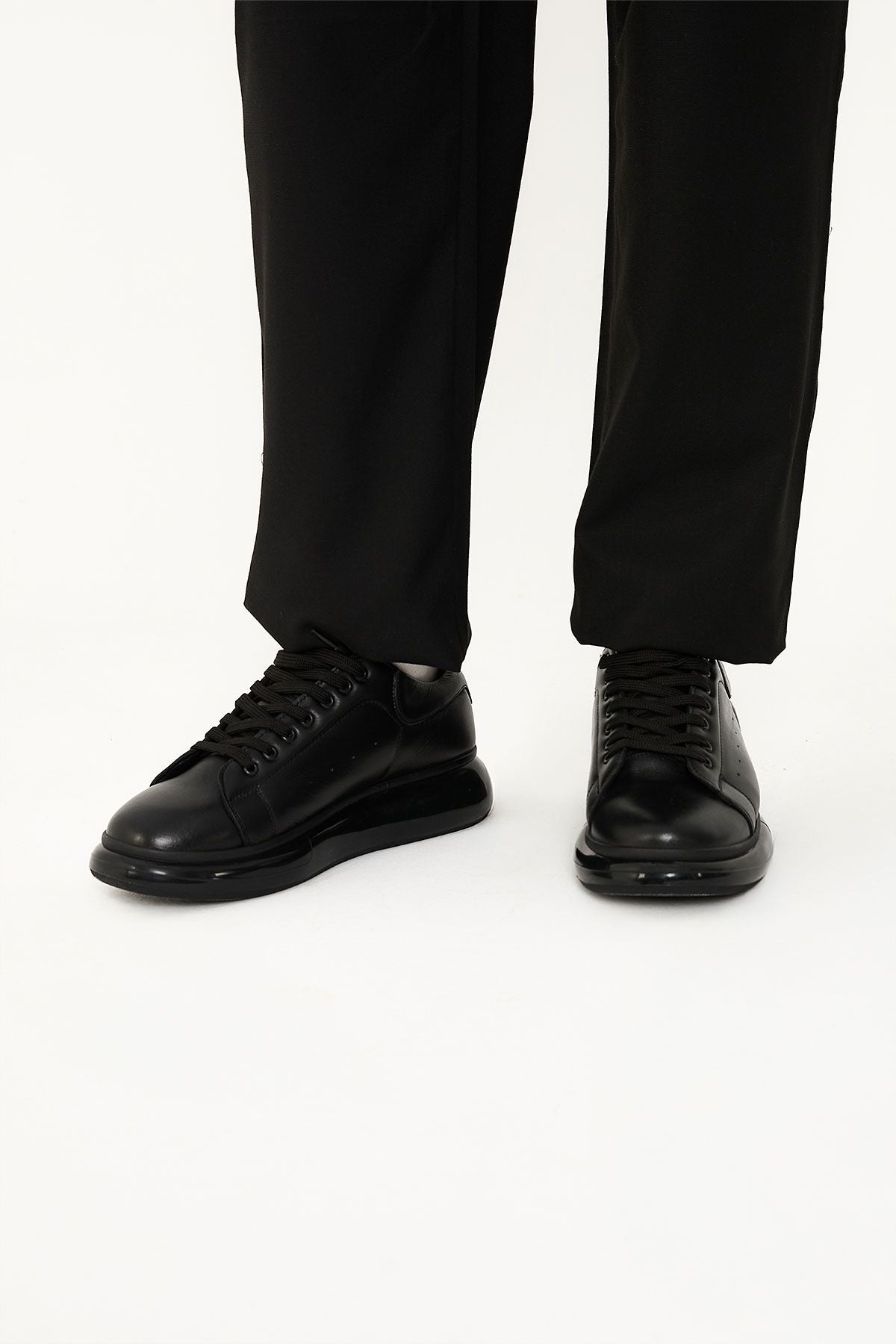 Erkek Deri Sneakers DG5008 Siyah