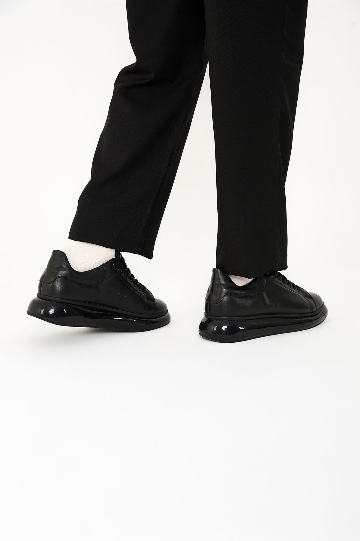 Erkek Deri Sneakers DG5008 Siyah