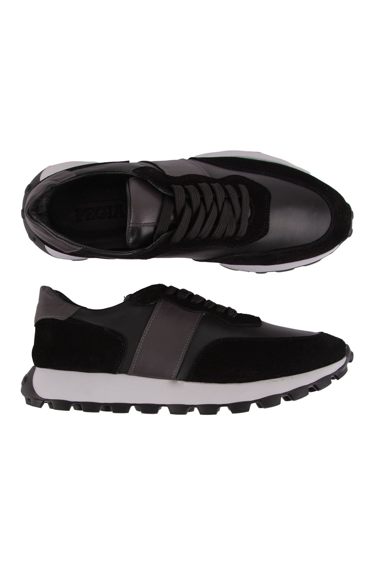 Erkek Deri Sneakers DG5023 Siyah