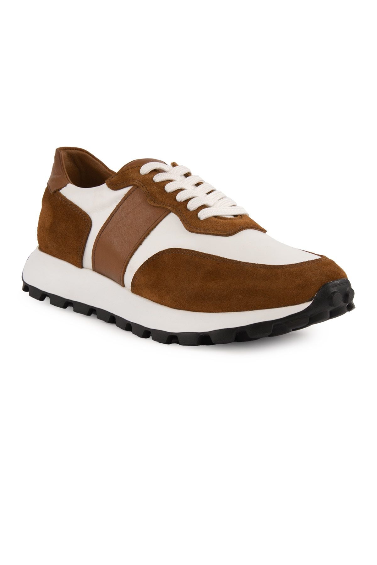 Erkek Deri Sneakers DG5023 Taba
