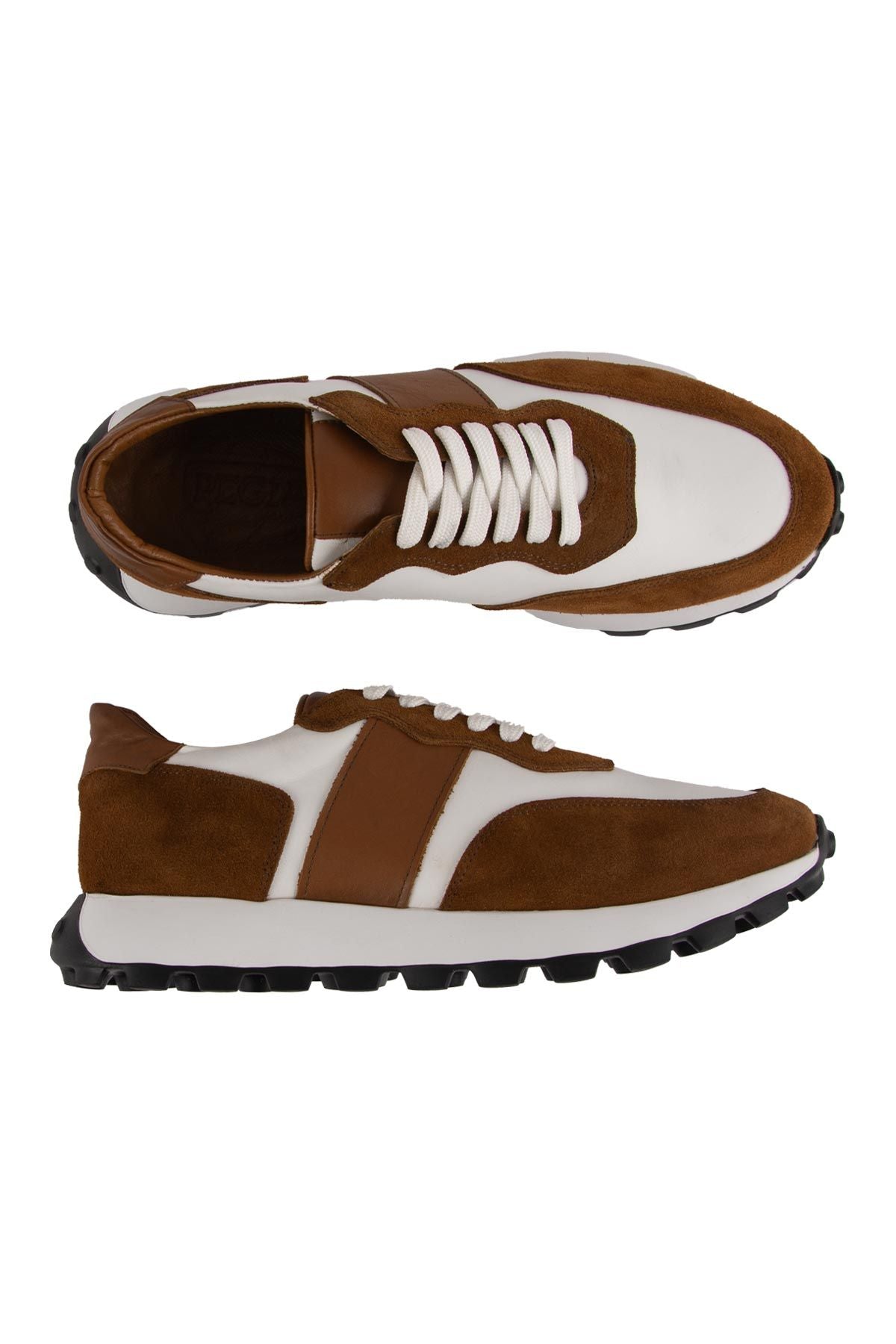 Erkek Deri Sneakers DG5023 Taba