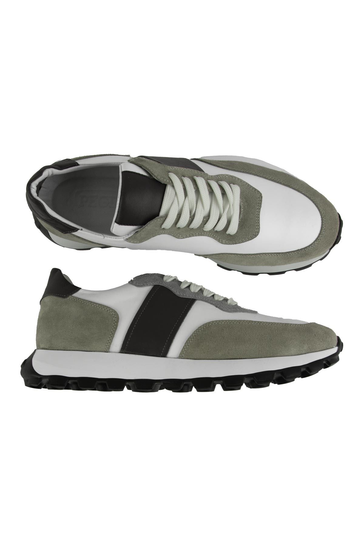 Erkek Deri Sneakers DG5023 Gri