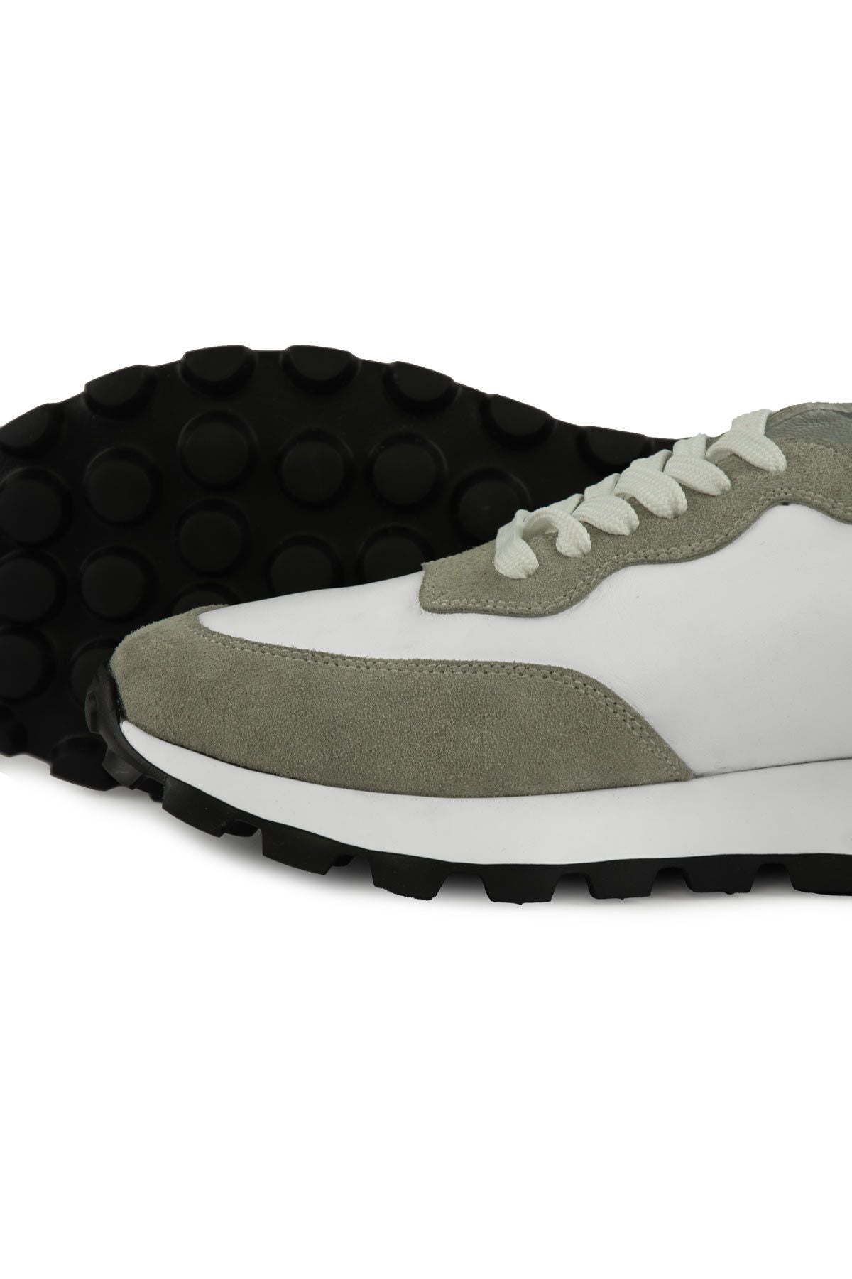 Erkek Deri Sneakers DG5023 Gri