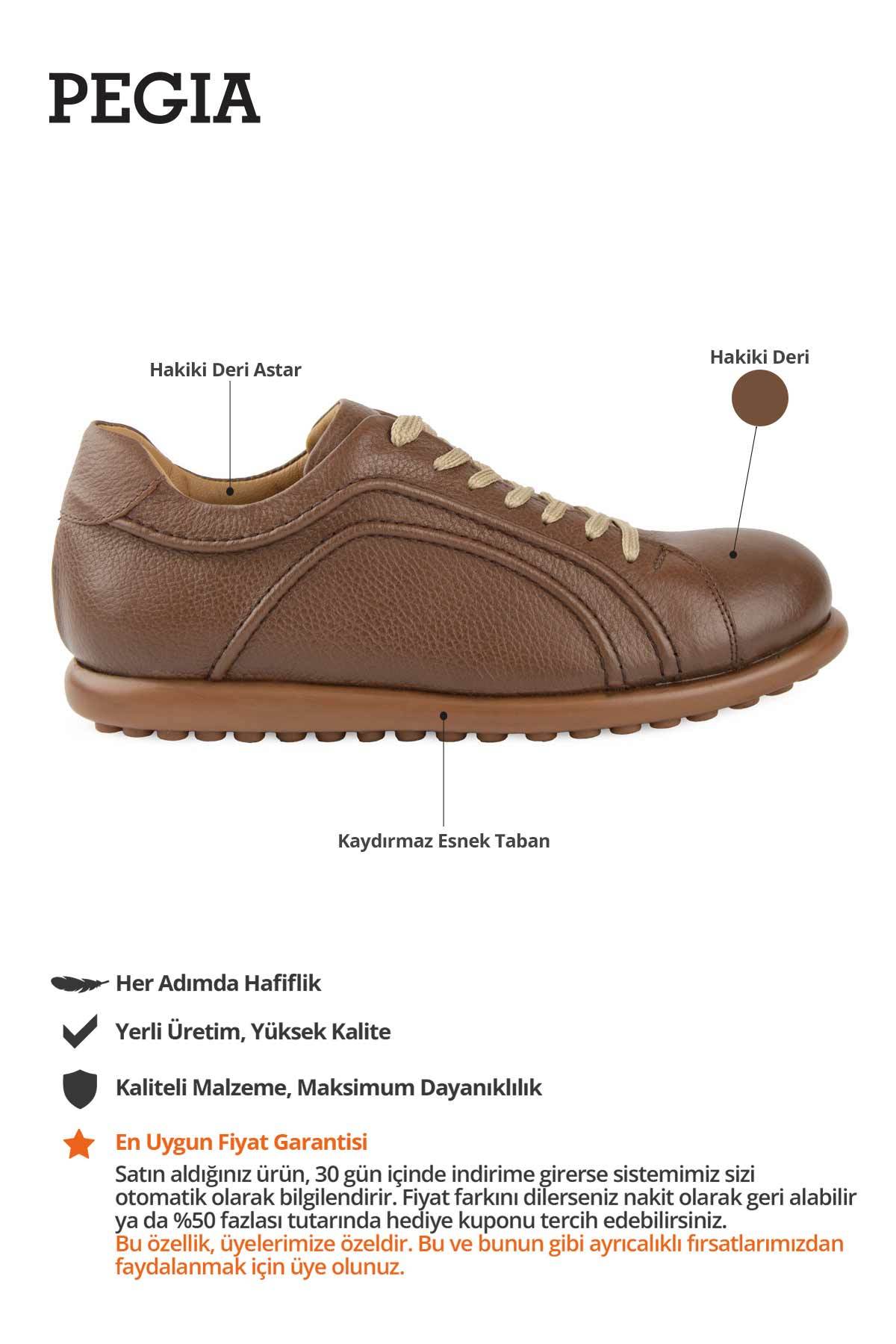 Erkek Günlük Deri Ayakkabı DG5009 Taba