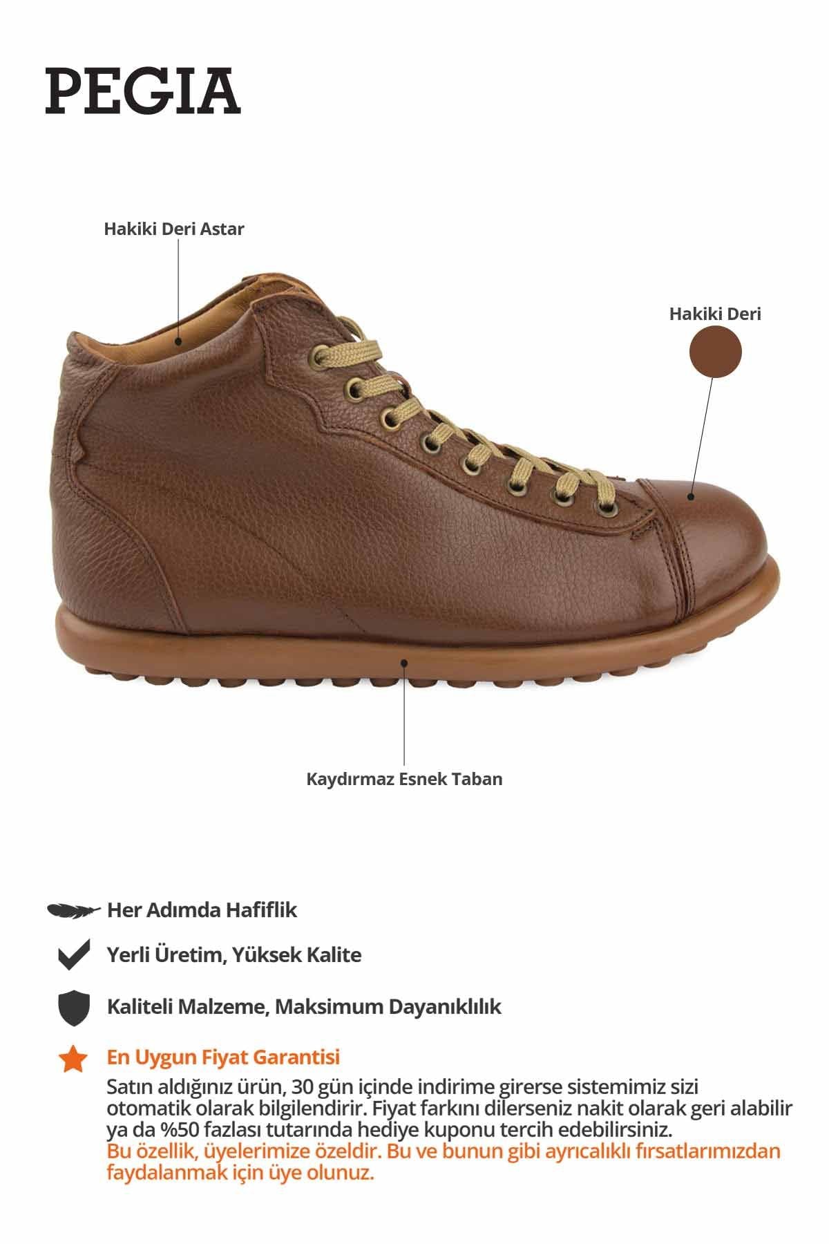Erkek Günlük Deri Bot DG5010 Taba