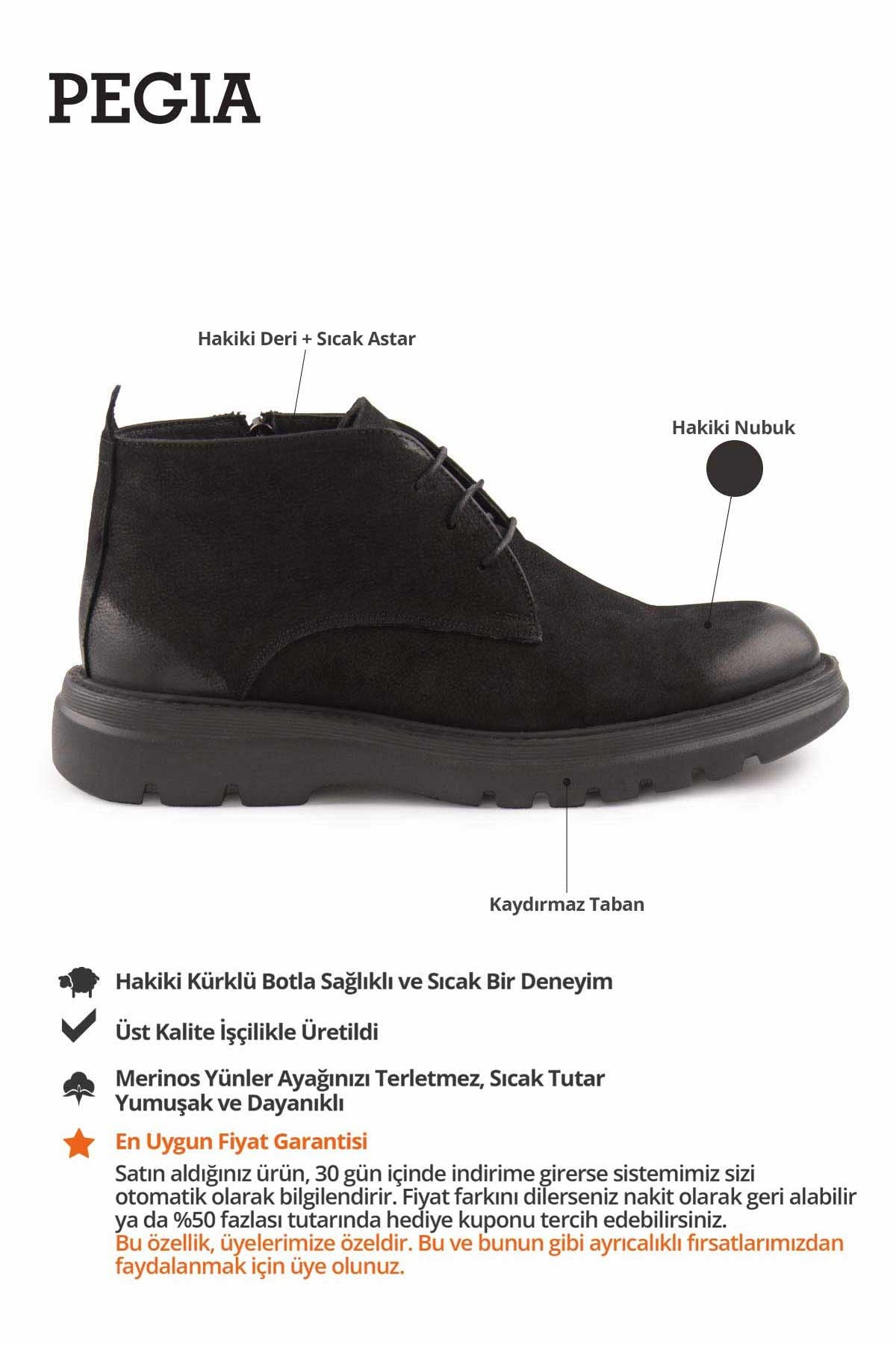 Erkek Nubuk Fermuarlı Bot DG5016 Siyah