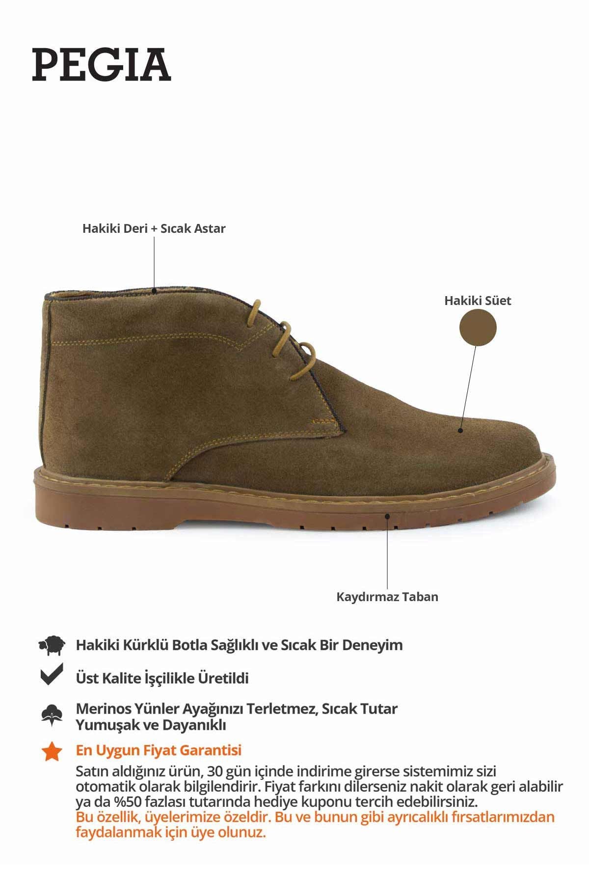 Erkek Süet Bağcıklı Bot DG5022 Kum