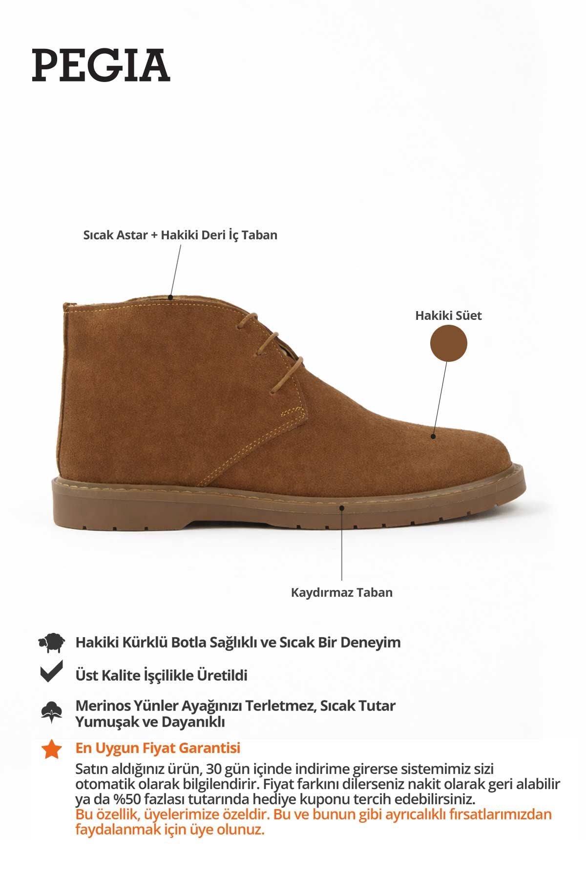 Erkek Süet Bağcıklı Bot DG5022 Taba
