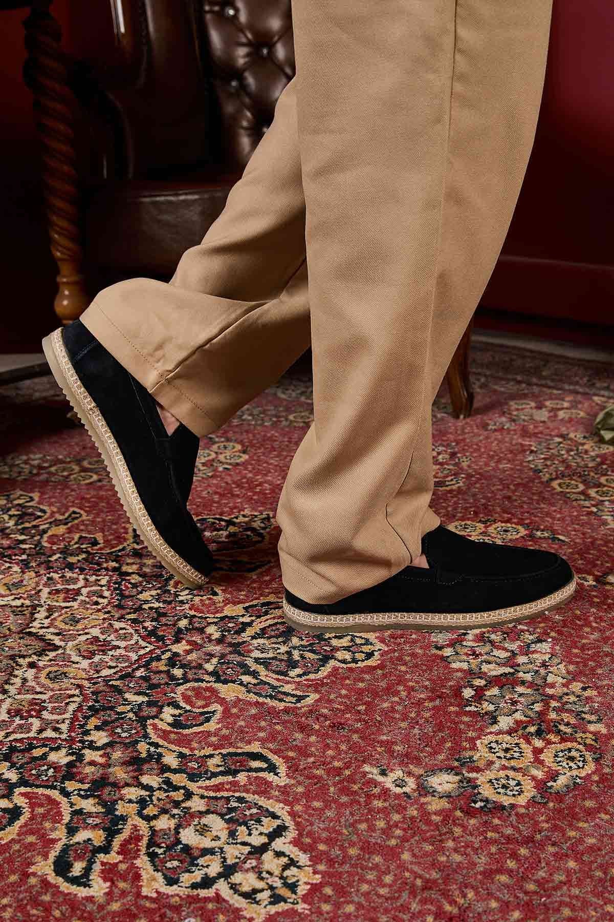 Erkek Süet Espadril Ayakkabı DG5007 Lacivert
