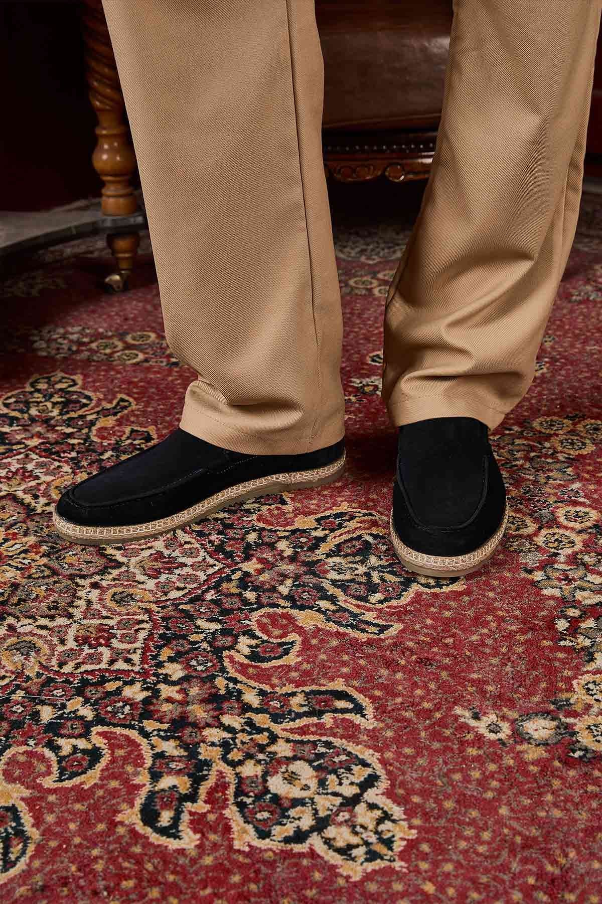 Erkek Süet Espadril Ayakkabı DG5007 Lacivert