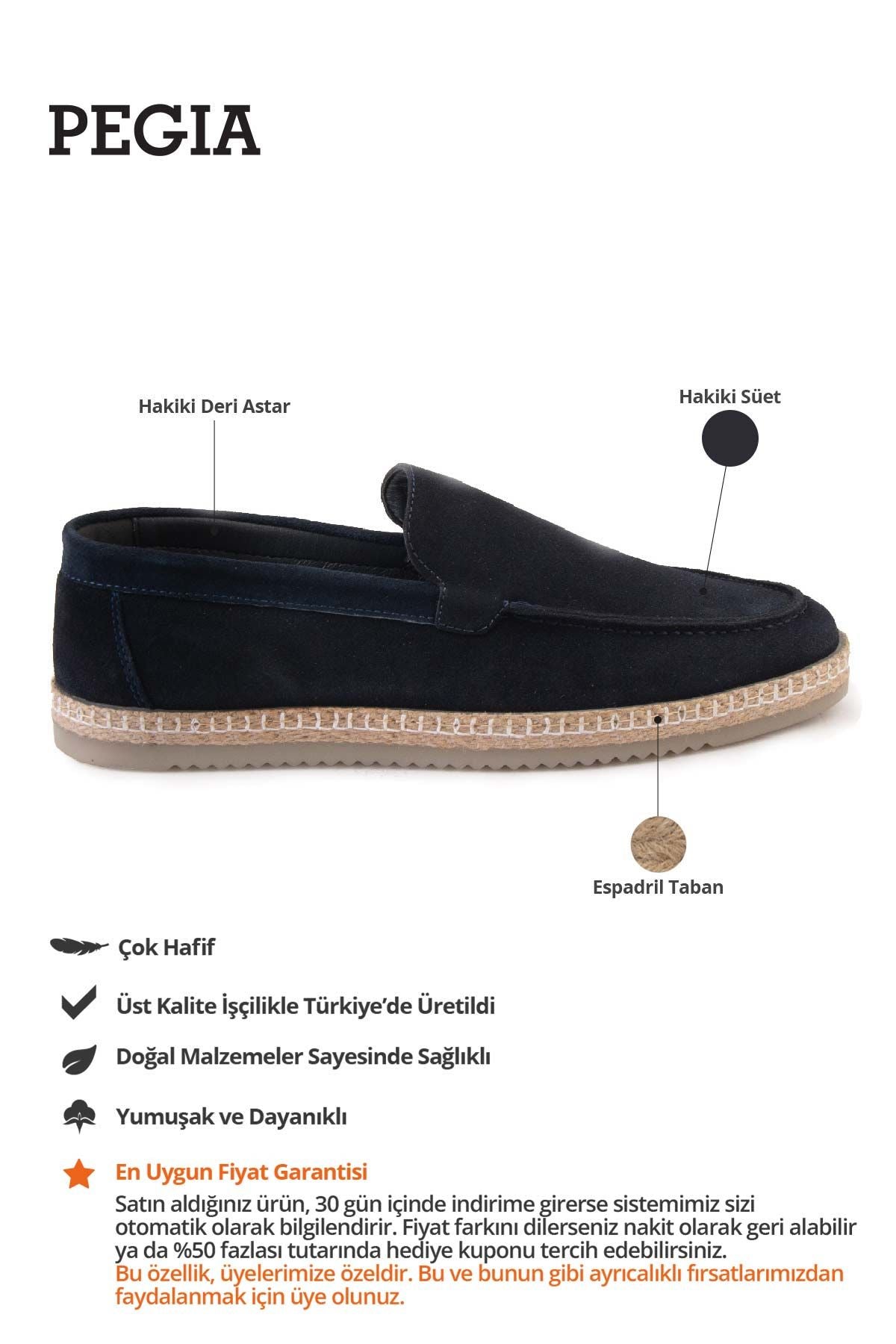 Erkek Süet Espadril Ayakkabı DG5007 Lacivert