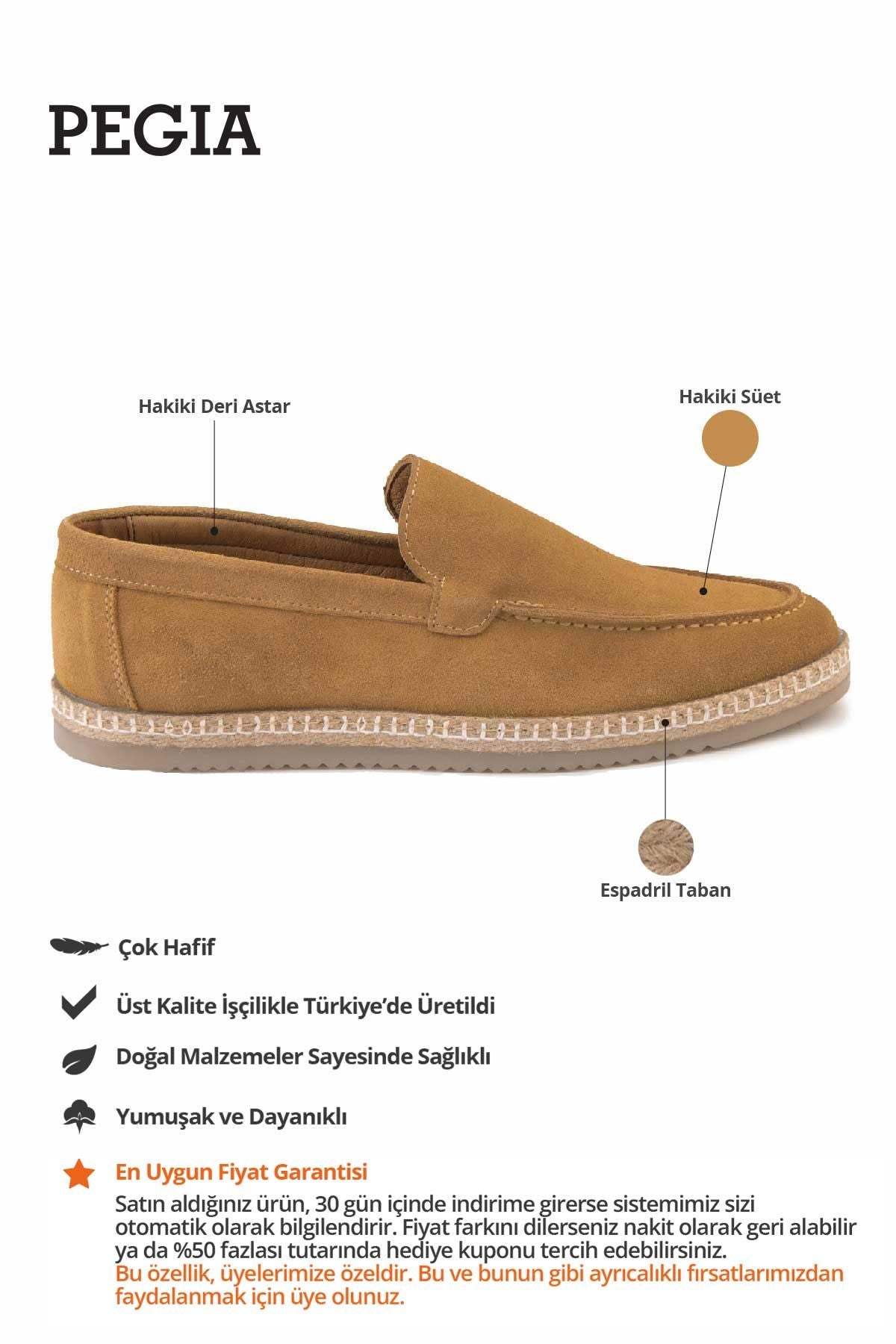 Erkek Süet Espadril Ayakkabı DG5007 Camel
