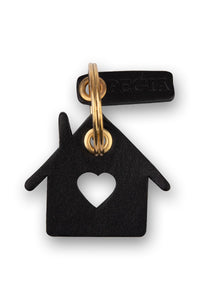 House Leather Keychain 25AN07 Black