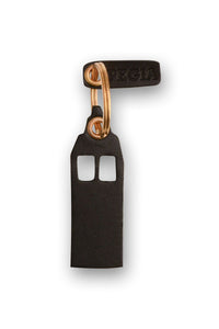 House Leather Keychain 25AN36 Black