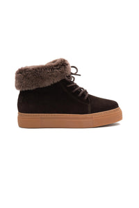 Women's Suede Ankle Boots with Zipper 191352 Brown