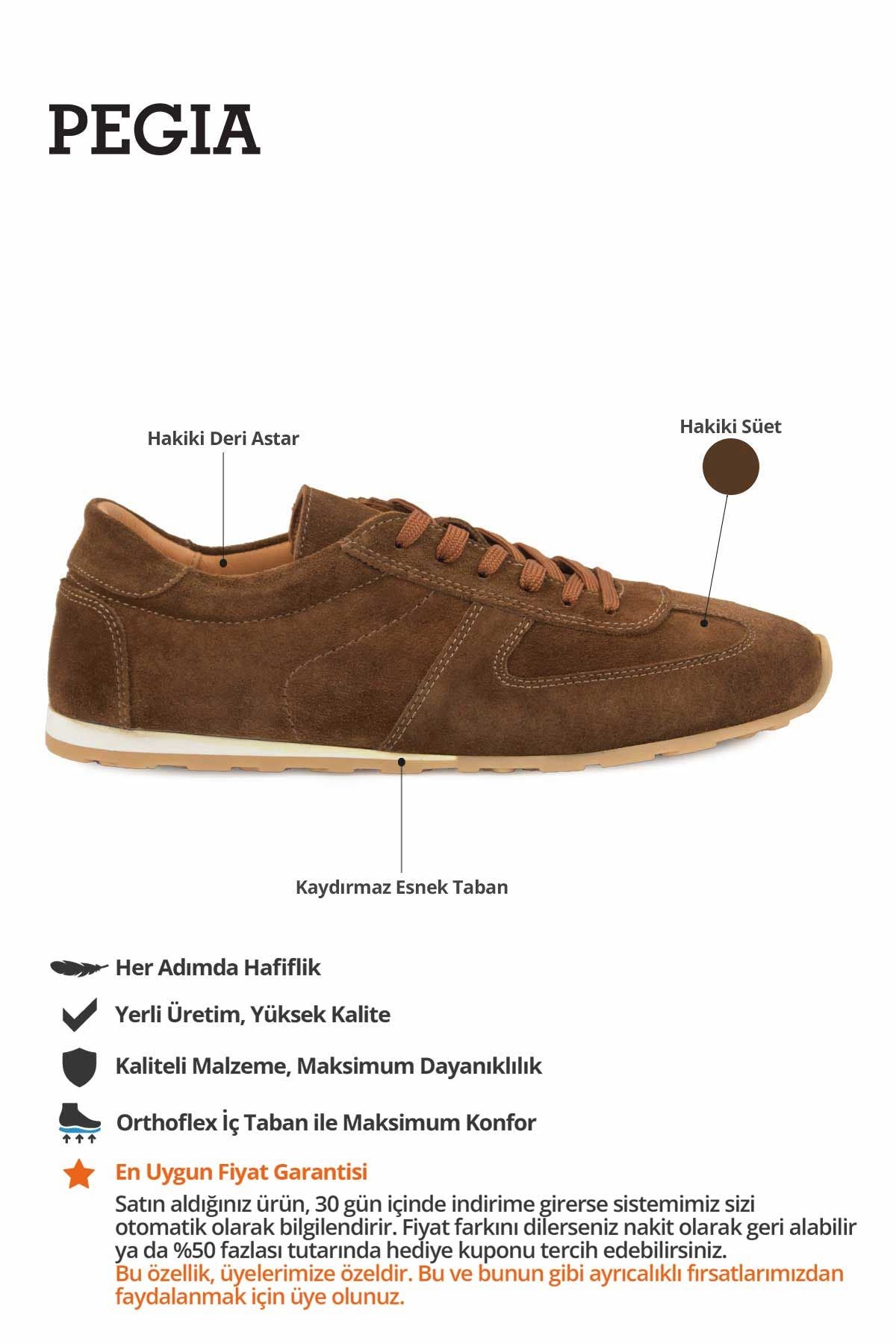 Flex Hakiki Süet Sneaker 600100 Kahve