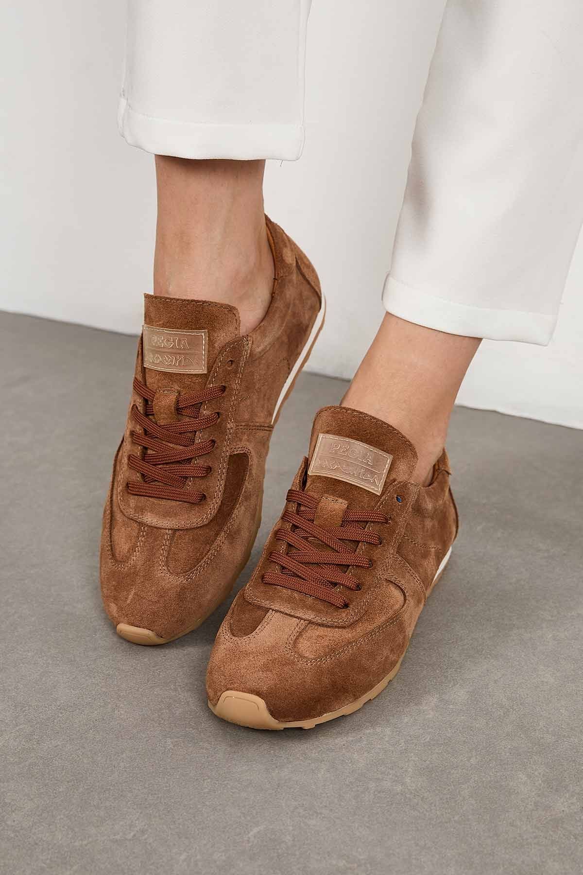 Flex Hakiki Süet Sneaker 600100 Taba
