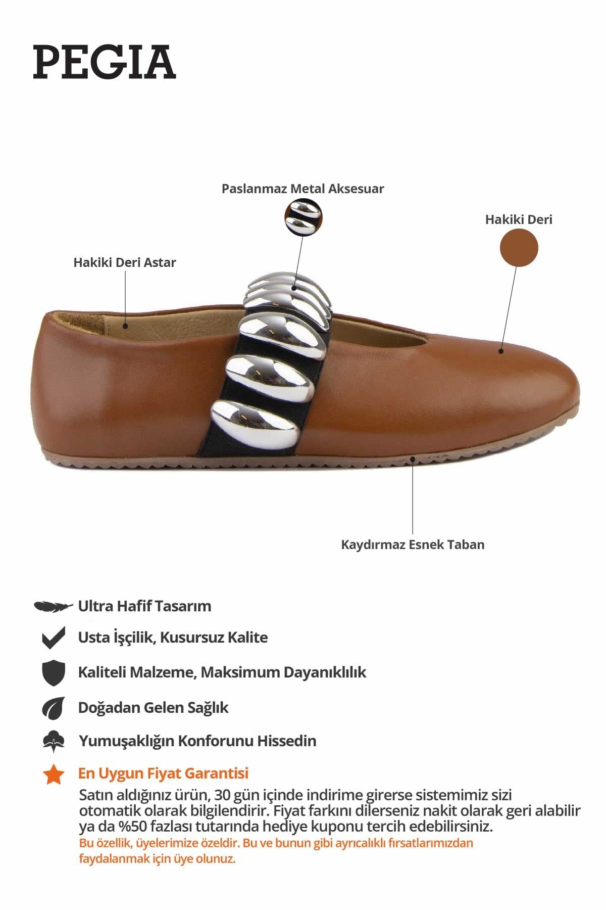 Hakiki Deri Bantlı Babet 700957 Taba