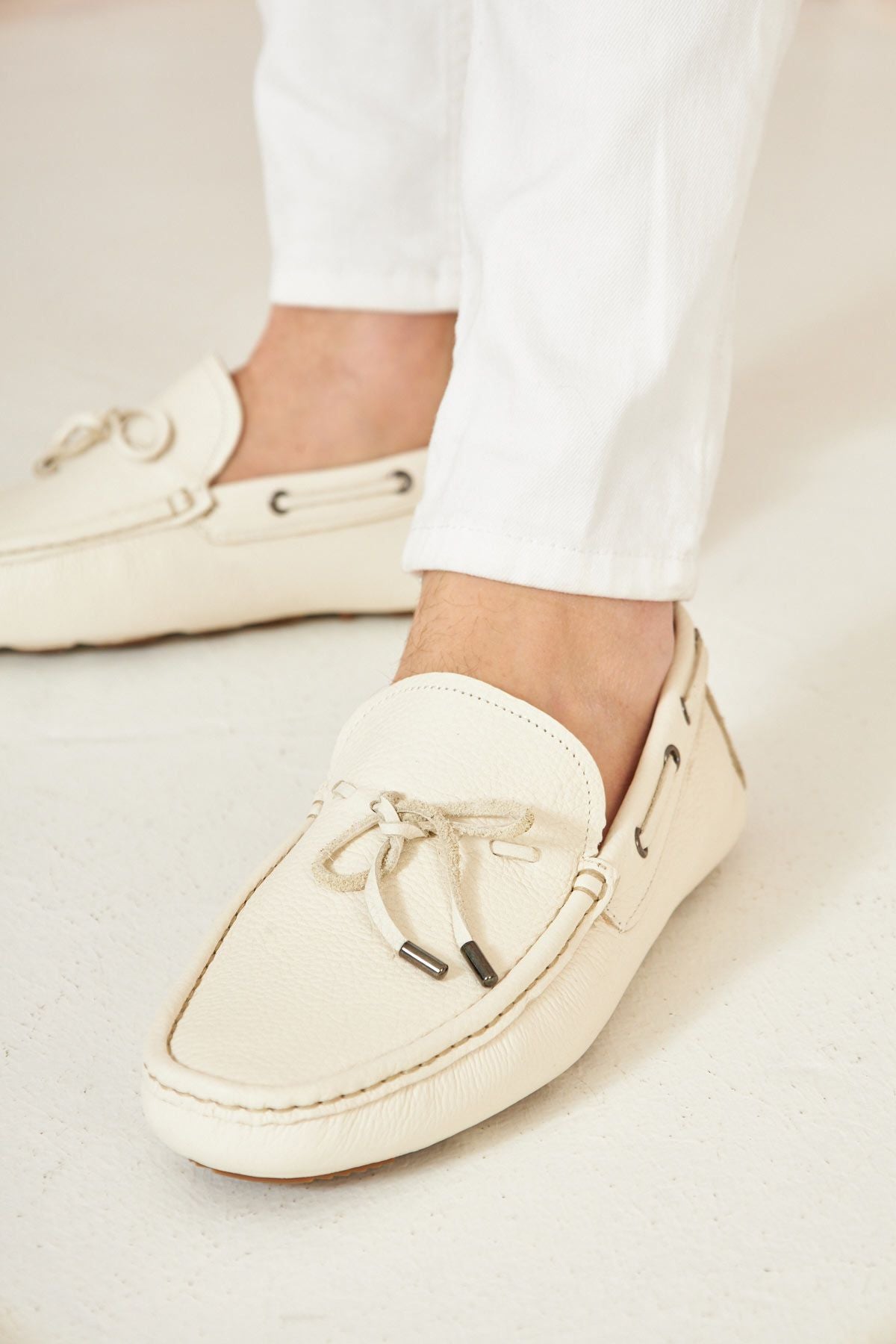 Hakiki Deri Erkek Loafer 500908 Bej