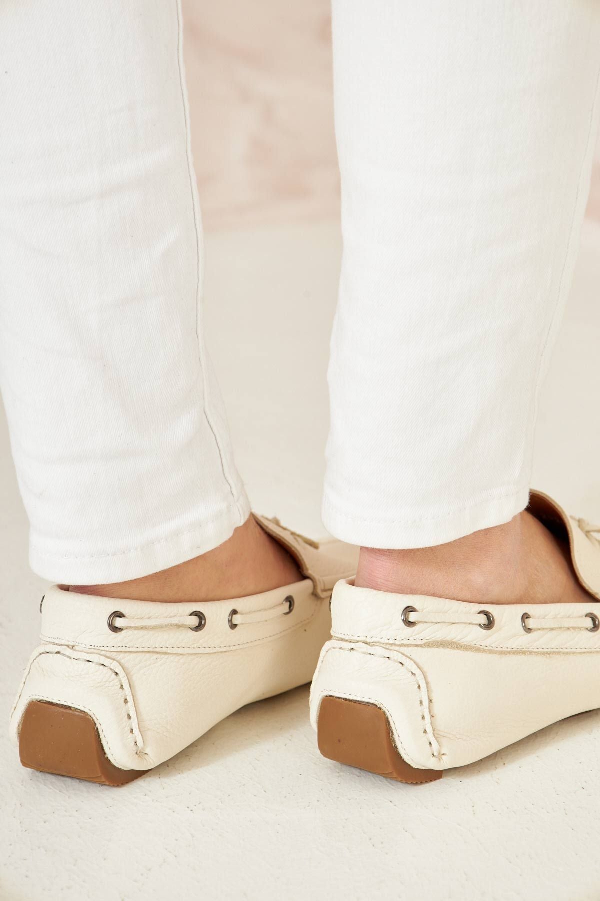 Hakiki Deri Erkek Loafer 500908 Bej