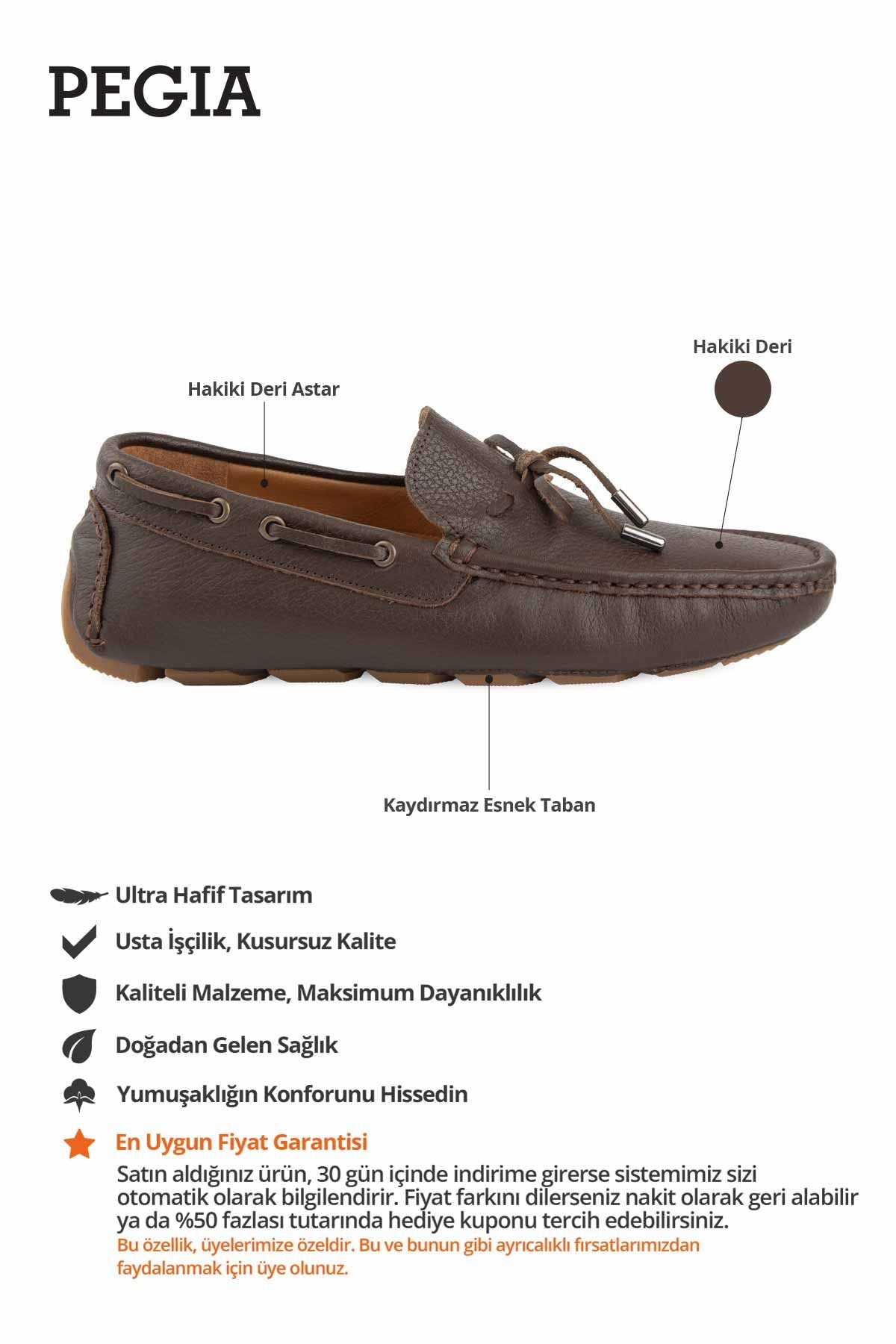 Hakiki Deri Erkek Loafer 500908 Kahve