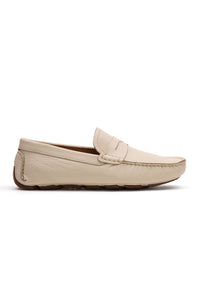 Genuine Leather Men's Loafer Shoes 500906 Beige