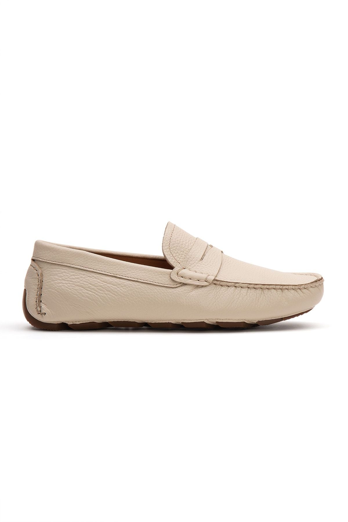 Hakiki Deri Erkek Loafer Ayakkabı 500906 Bej