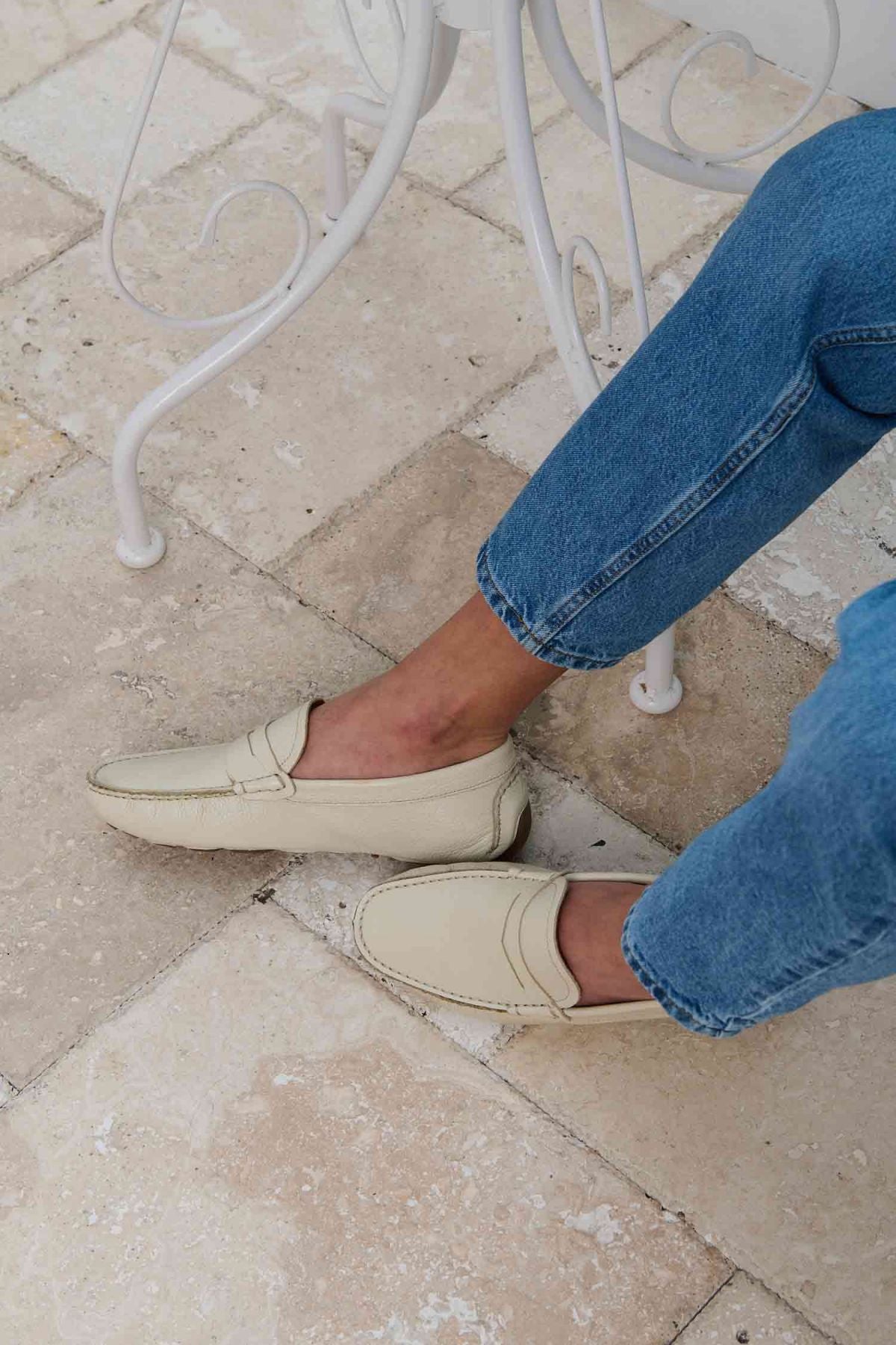Hakiki Deri Erkek Loafer Ayakkabı 500906 Bej