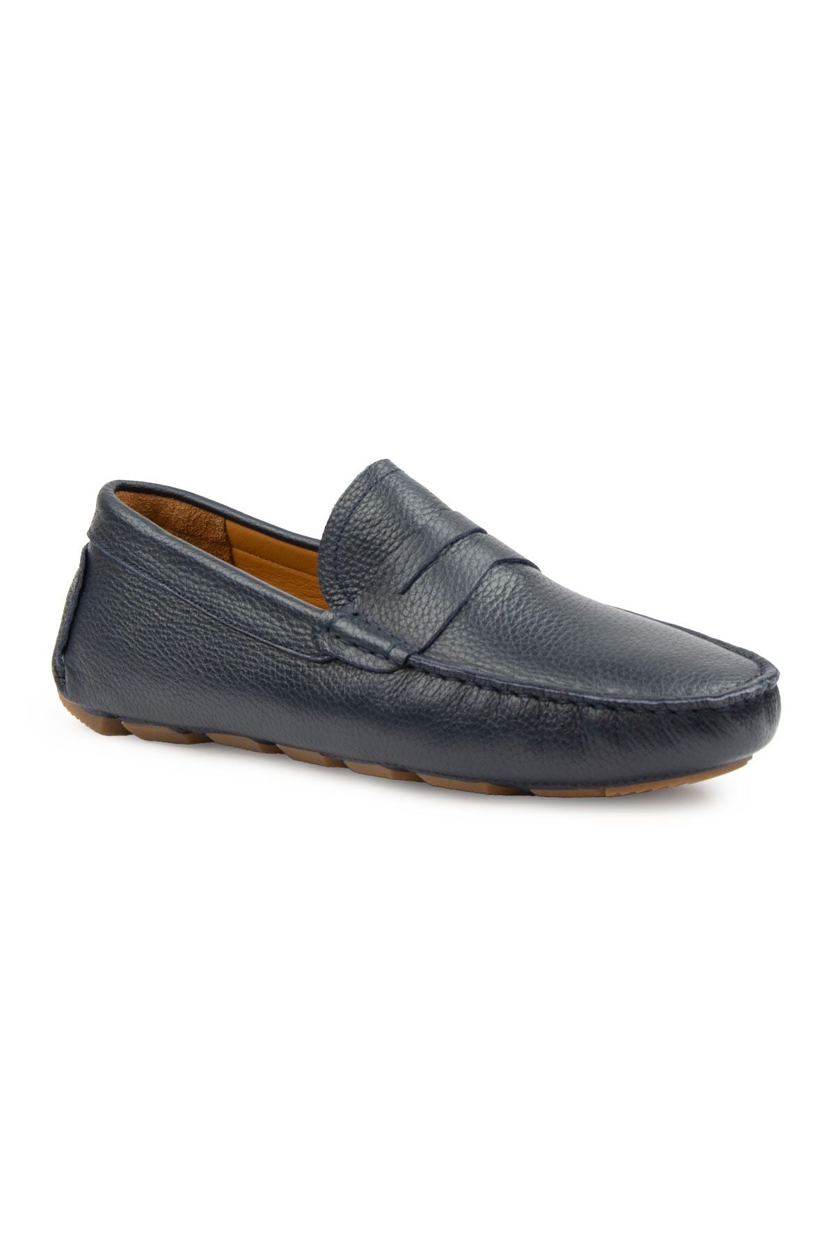 Hakiki Deri Erkek Loafer Ayakkabı 500906 Lacivert