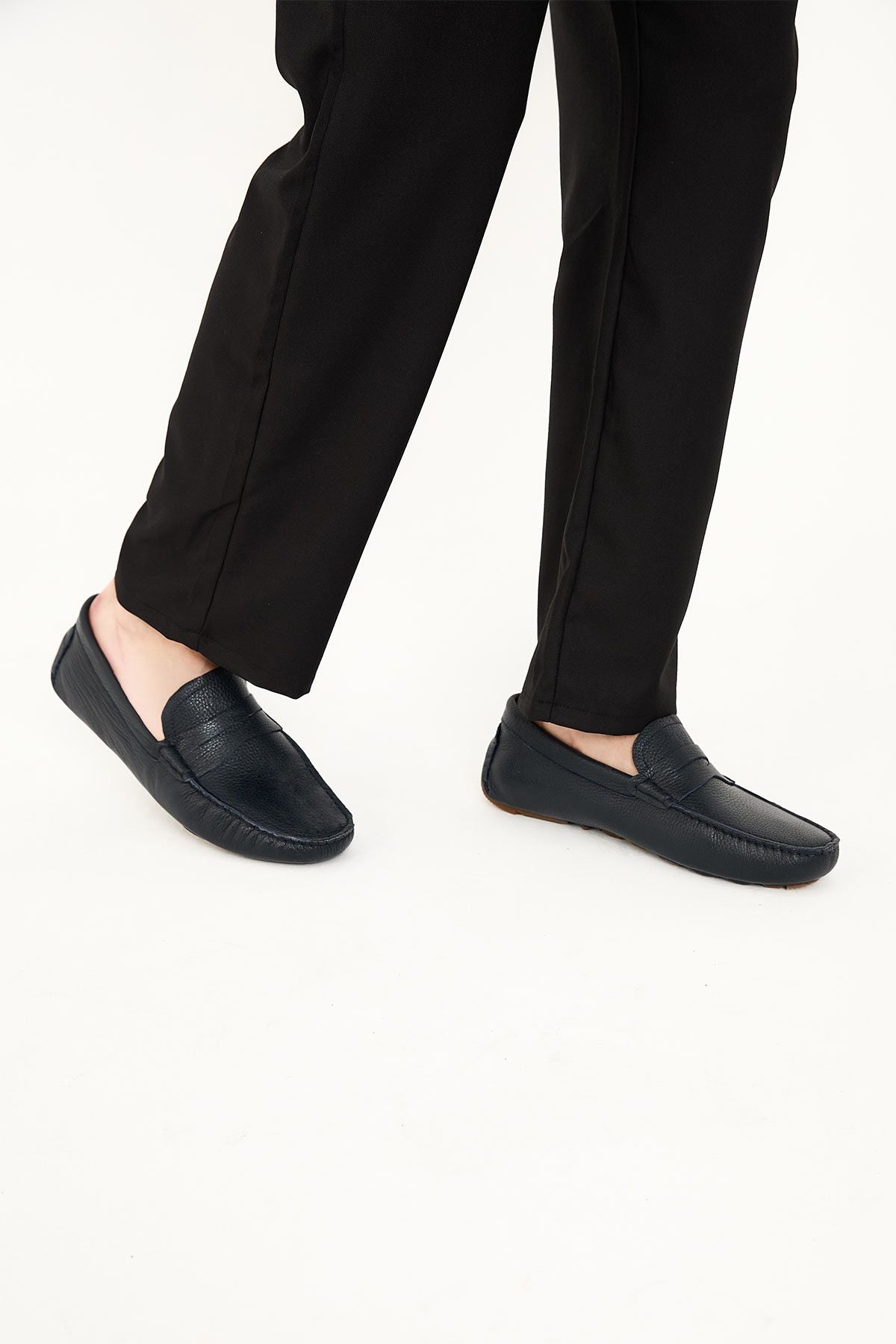 Hakiki Deri Erkek Loafer Ayakkabı 500906 Lacivert