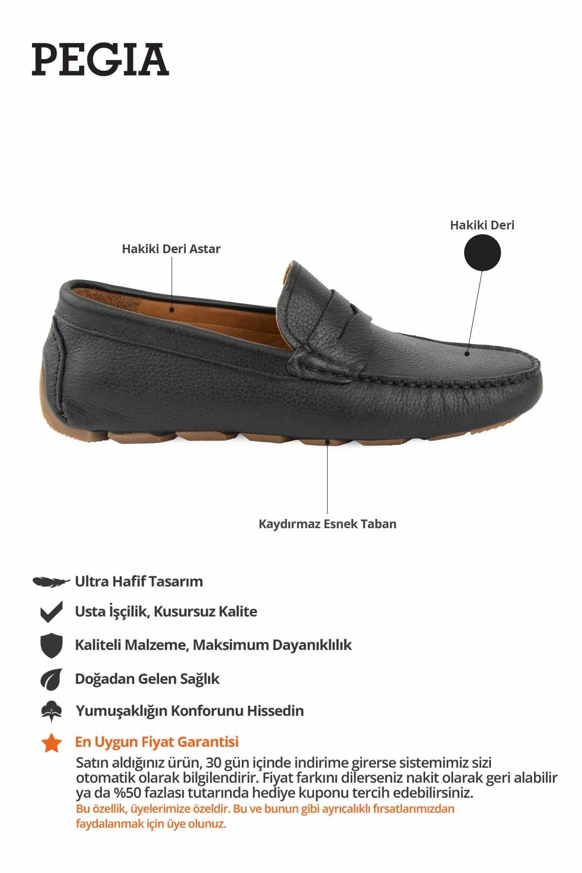 Hakiki Deri Erkek Loafer Ayakkabı 500906 Siyah