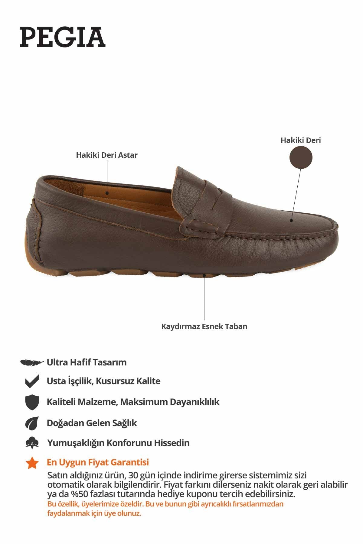 Hakiki Deri Erkek Loafer Ayakkabı 500906 Kahve