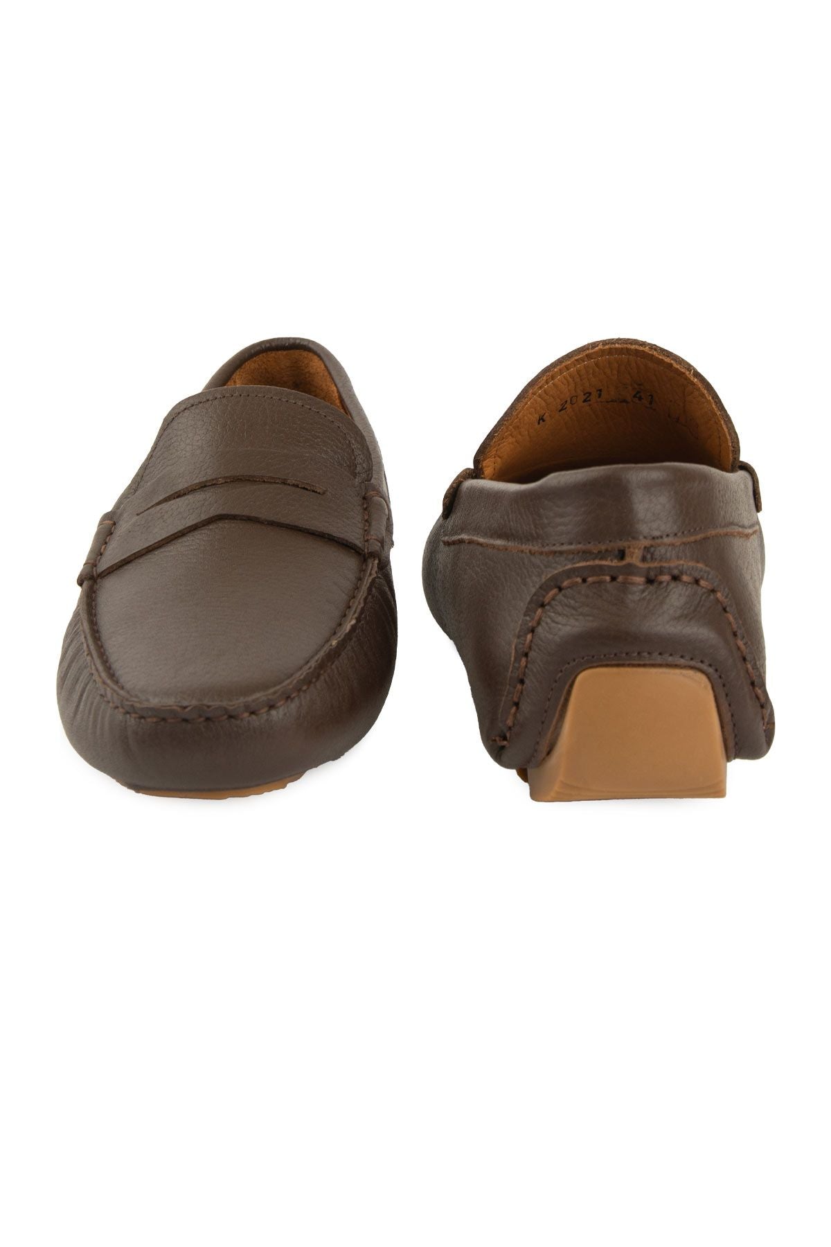 Hakiki Deri Erkek Loafer Ayakkabı 500906 Kahve