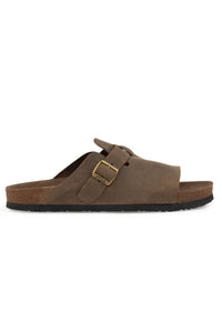 Genuine Leather Men's Buckled Slipper 215030 Sahara