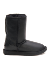 Women's Genuine Leather Shearling-lined Boot 191077 Black