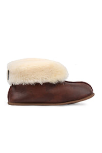 Genuine Leather Shearling-lined panduf 191211 Burgundy