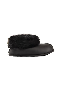Genuine Leather Shearling-lined panduf 191211 Black