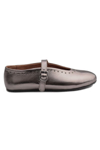 Genuine Leather Women's Strap Ballet Flats 700950 Black