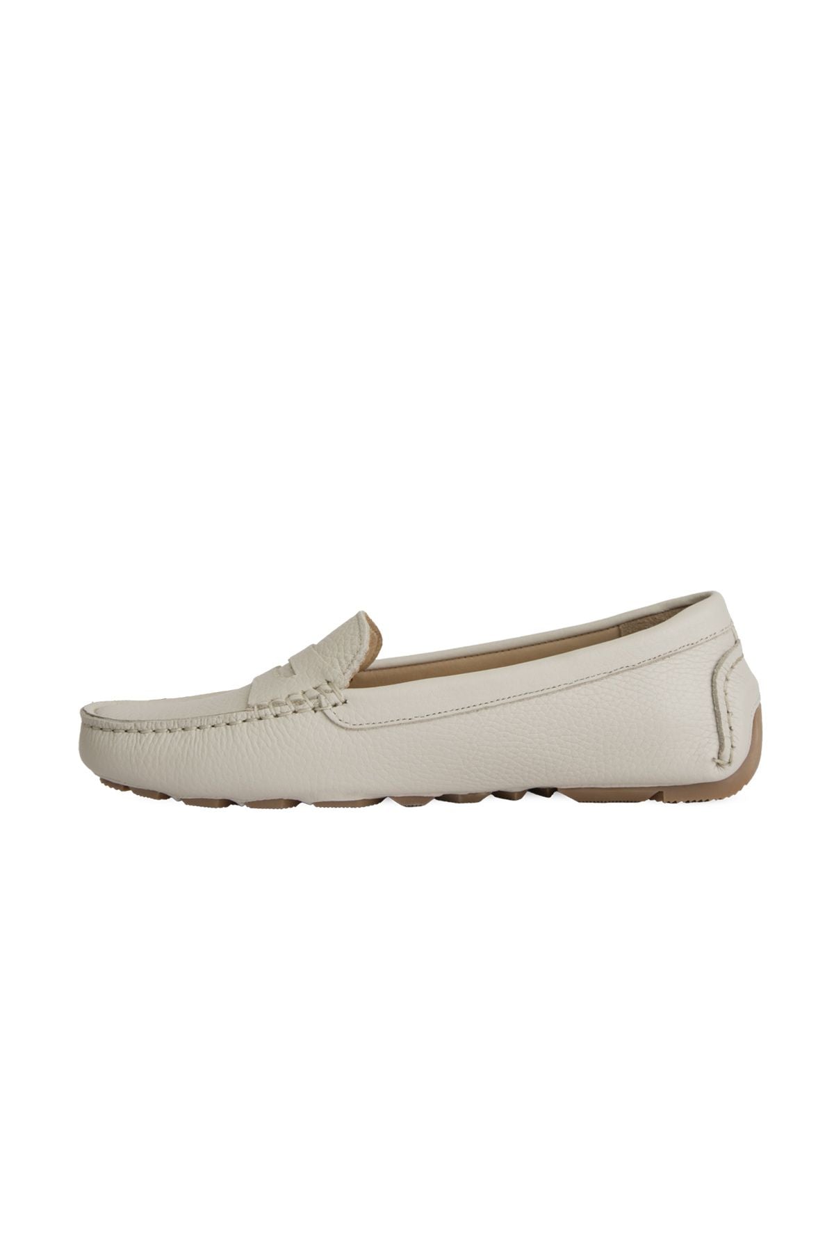Hakiki Deri Kadın Loafer Ayakkabı 700901 Bej