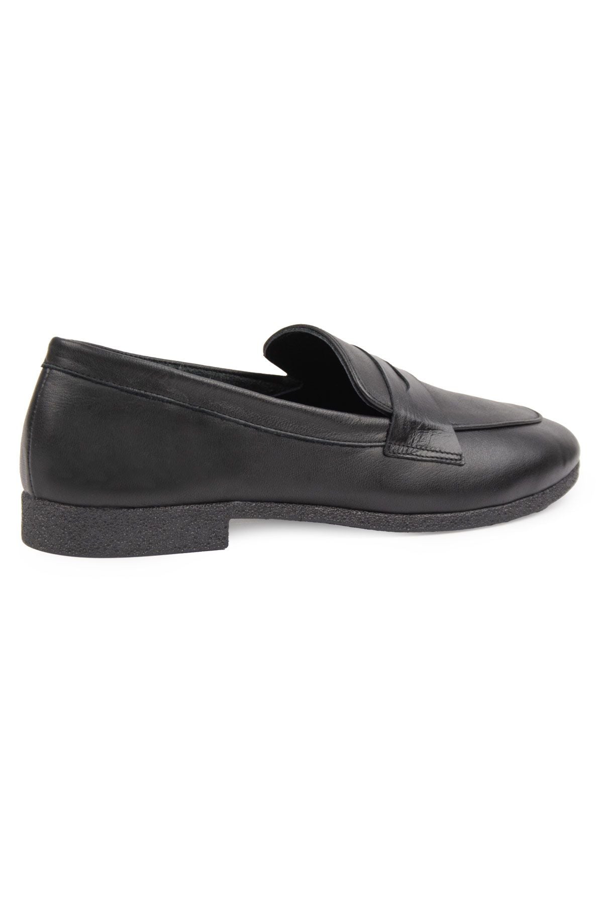 Hakiki Deri Kadın Loafer DG6043 Siyah