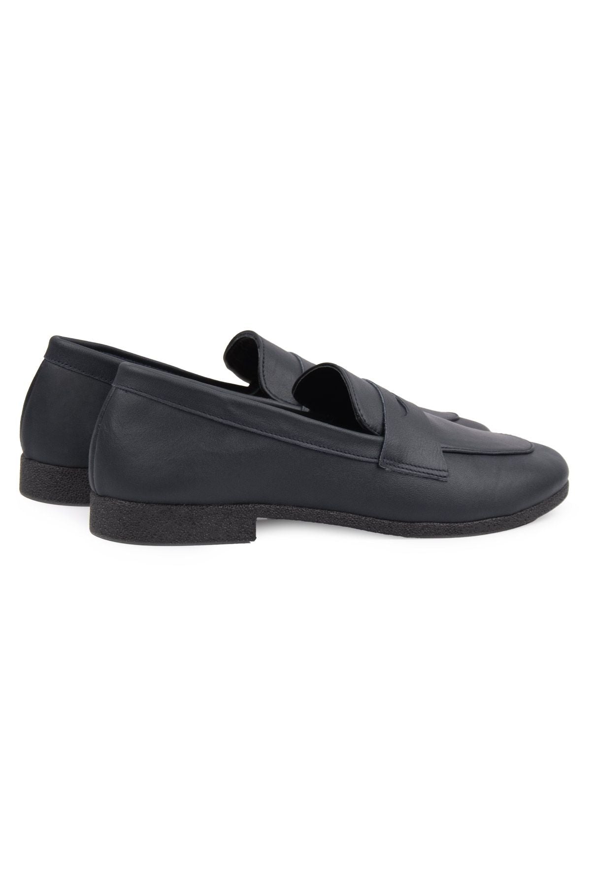 Hakiki Deri Kadın Loafer DG6043 Lacivert