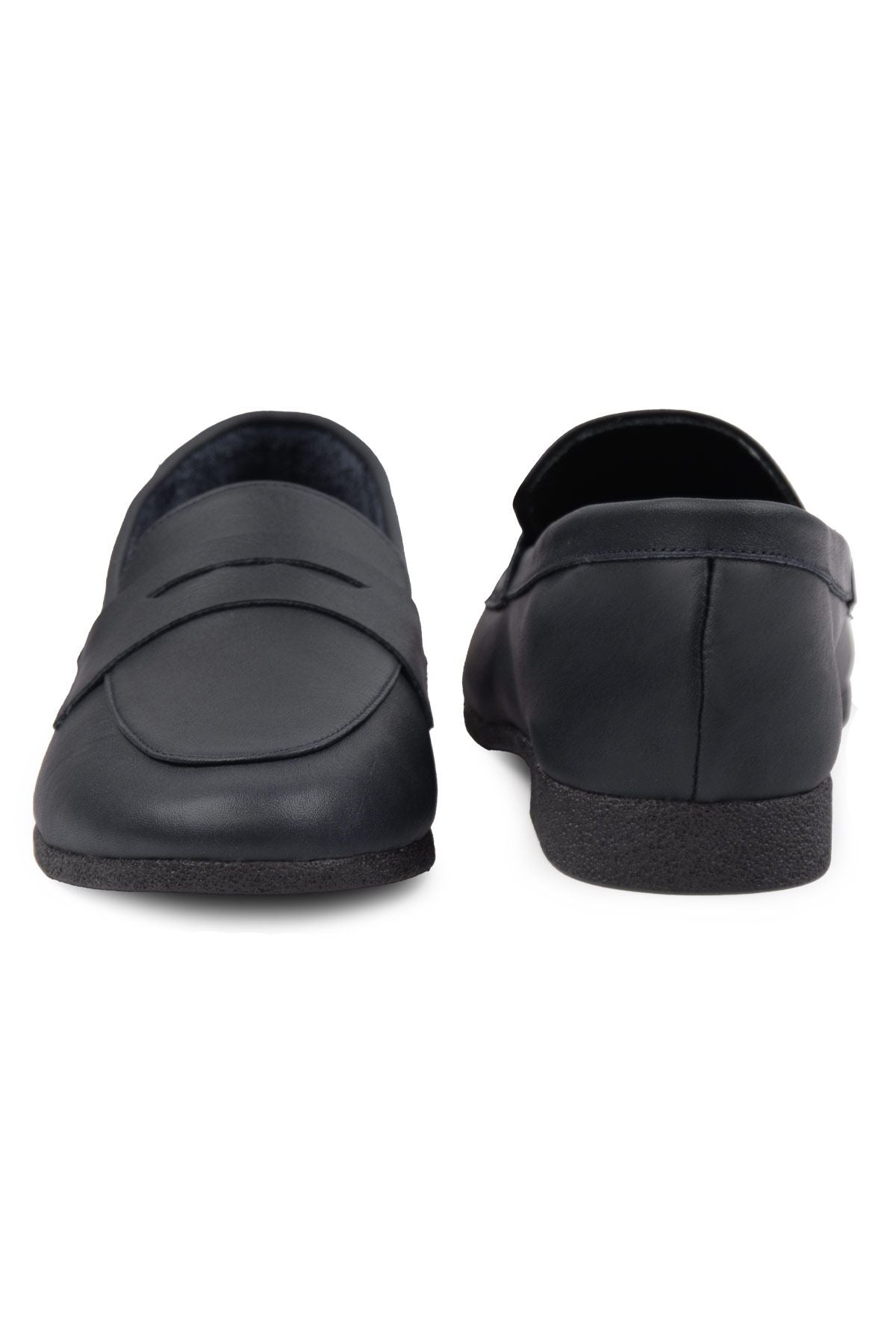 Hakiki Deri Kadın Loafer DG6043 Lacivert