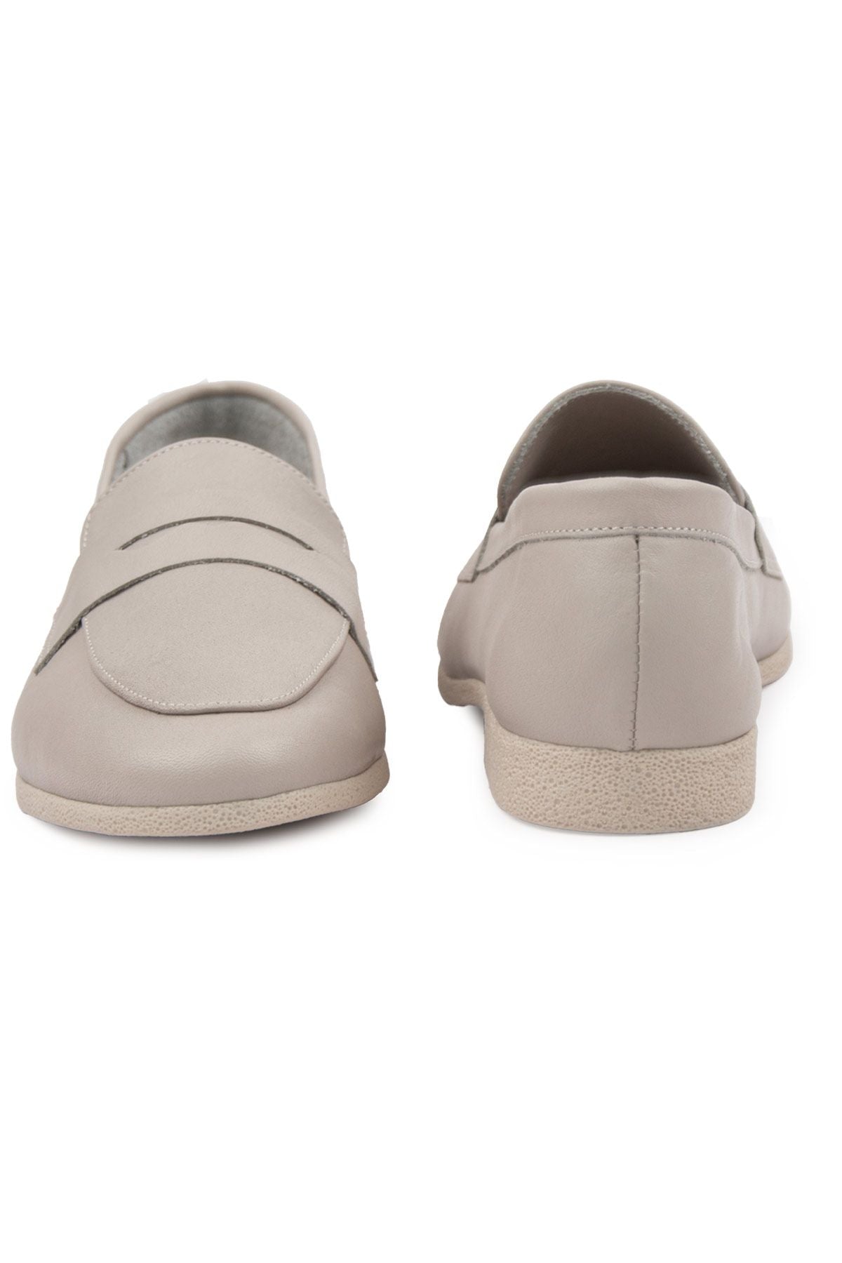 Hakiki Deri Kadın Loafer DG6043 Vizon