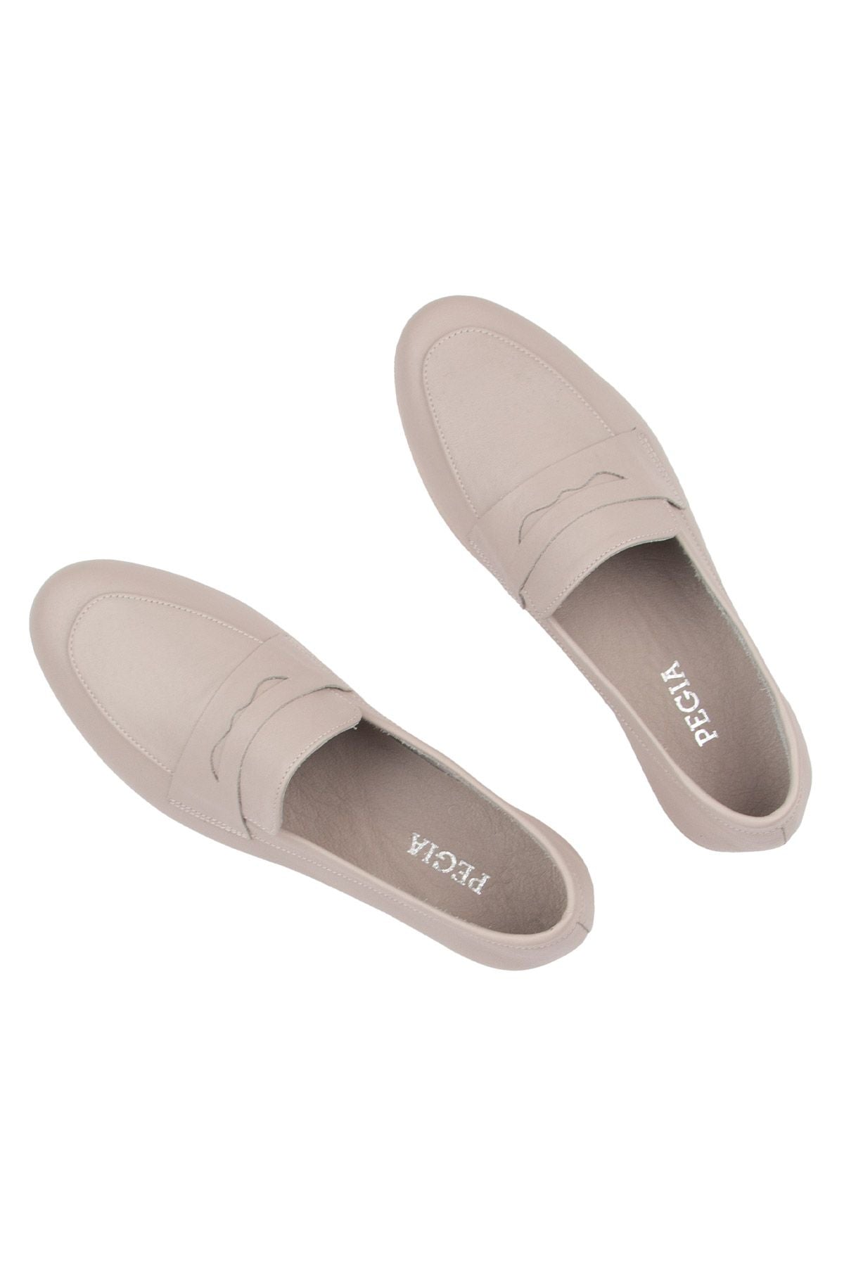 Hakiki Deri Kadın Loafer DG6043 Vizon
