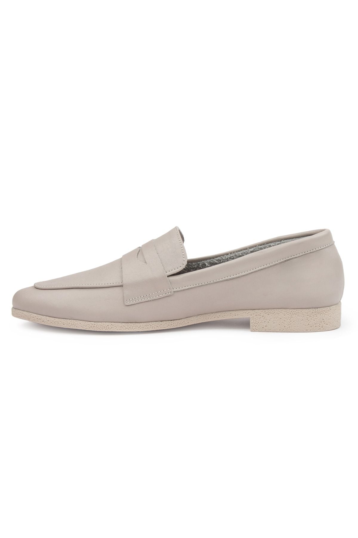 Hakiki Deri Kadın Loafer DG6043 Vizon