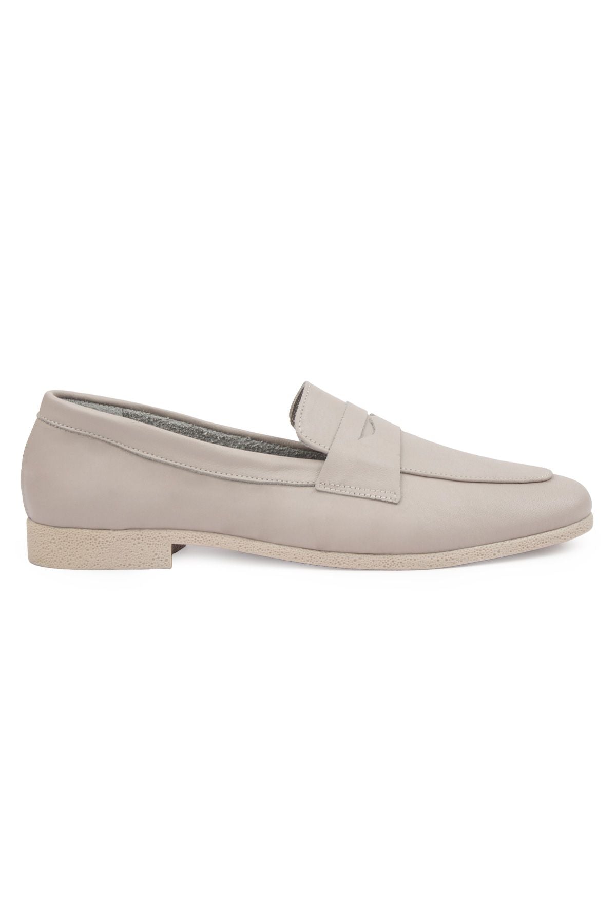 Hakiki Deri Kadın Loafer DG6043 Vizon