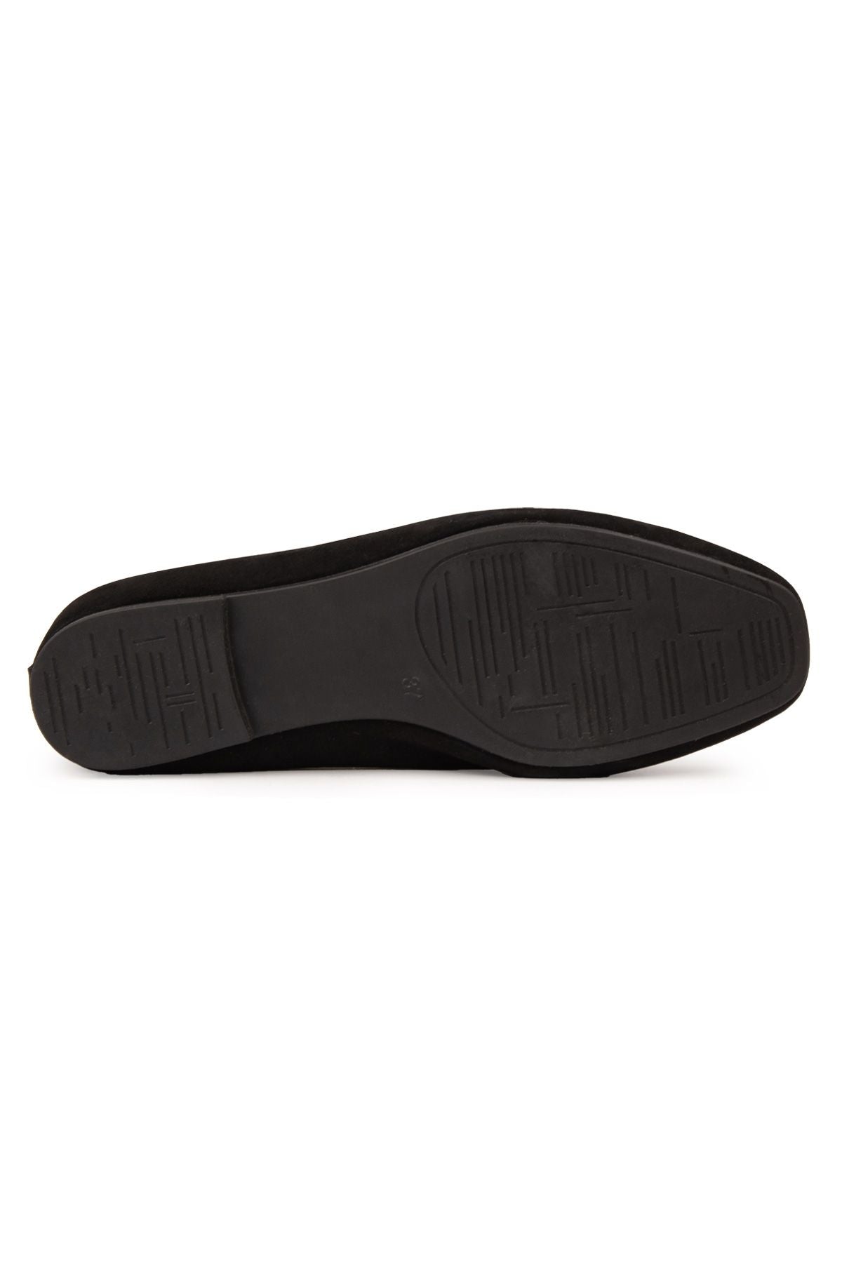 Hakiki Nubuk Kadın Loafer DG6044 Siyah