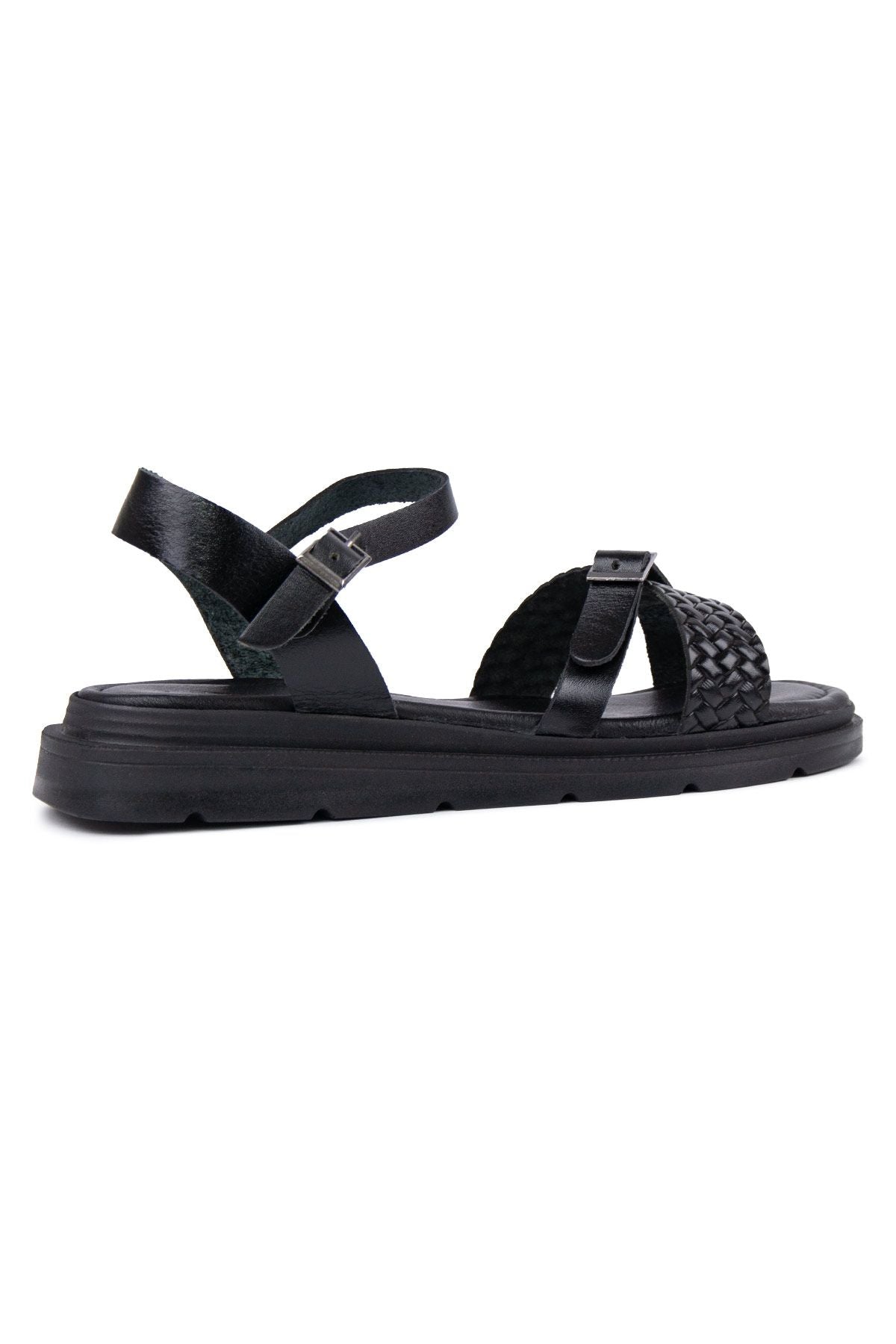 Hakiki Deri Kadın Sandalet DG6054 Siyah